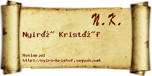Nyirő Kristóf névjegykártya