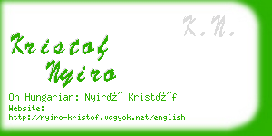 kristof nyiro business card